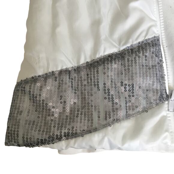 Self Esteem White Long Sleeve T-Shirt Vest Sequins Glitter Girls Size Large Set - Picture 4 of 12